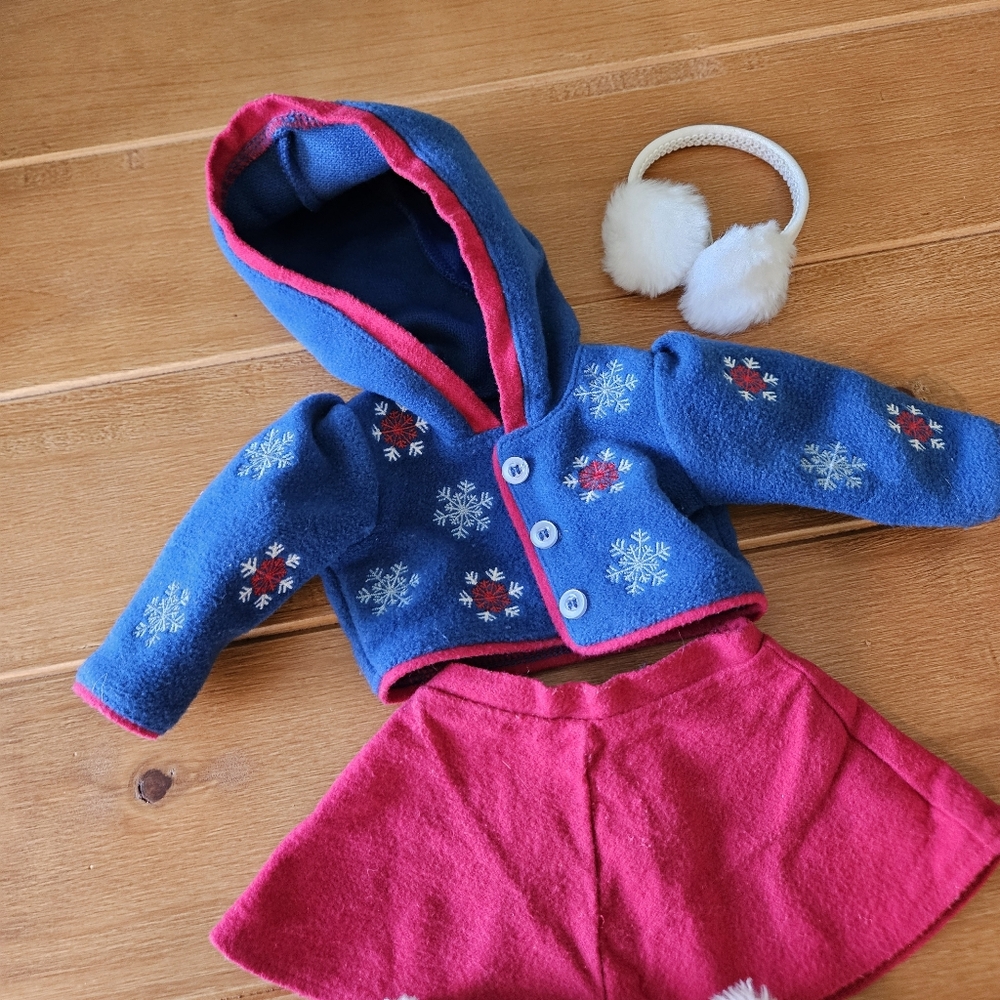 American Girl Doll Molly's Ice Skating Outfit Skates Earmuffs - Picture 8 of 10